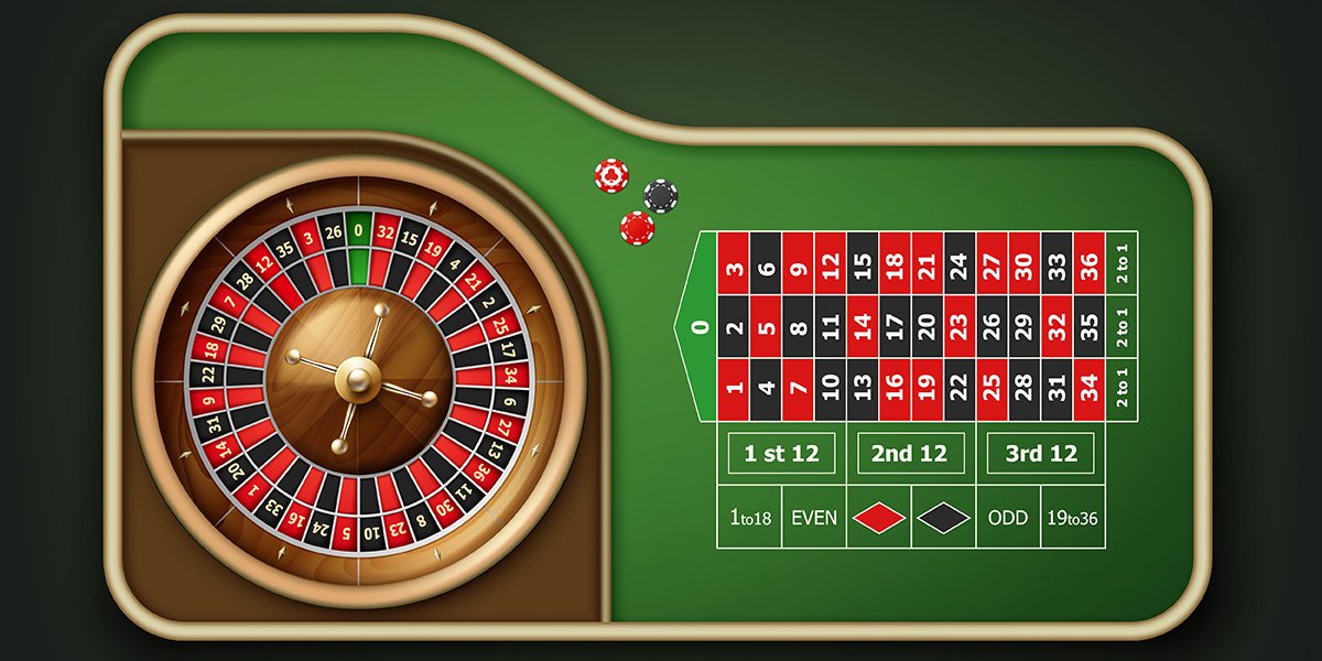 roulette wheel and table