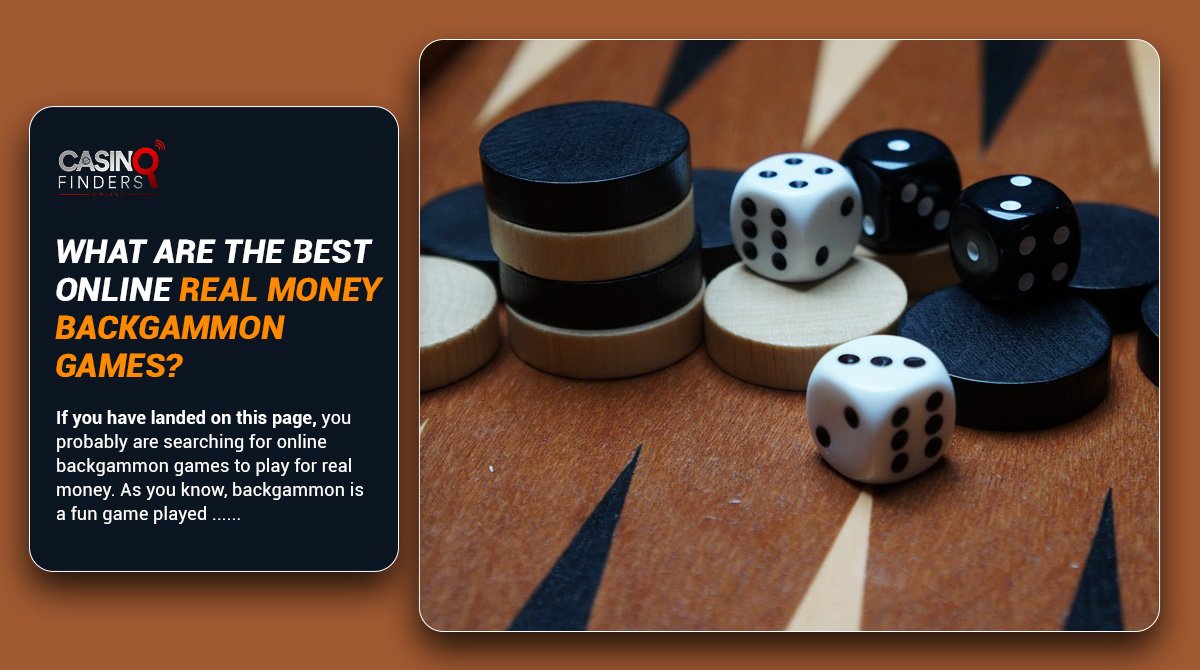 guide to online real money backgammon thumbnail image featuring backgammon board, checkers, and dice set