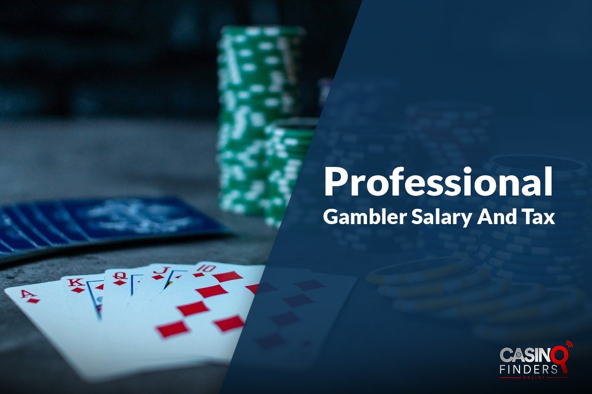 image featuring poker chips and playing cards about professional gamblers salary and tax