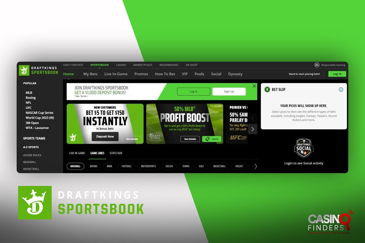 Draftkings sportsbook homepage