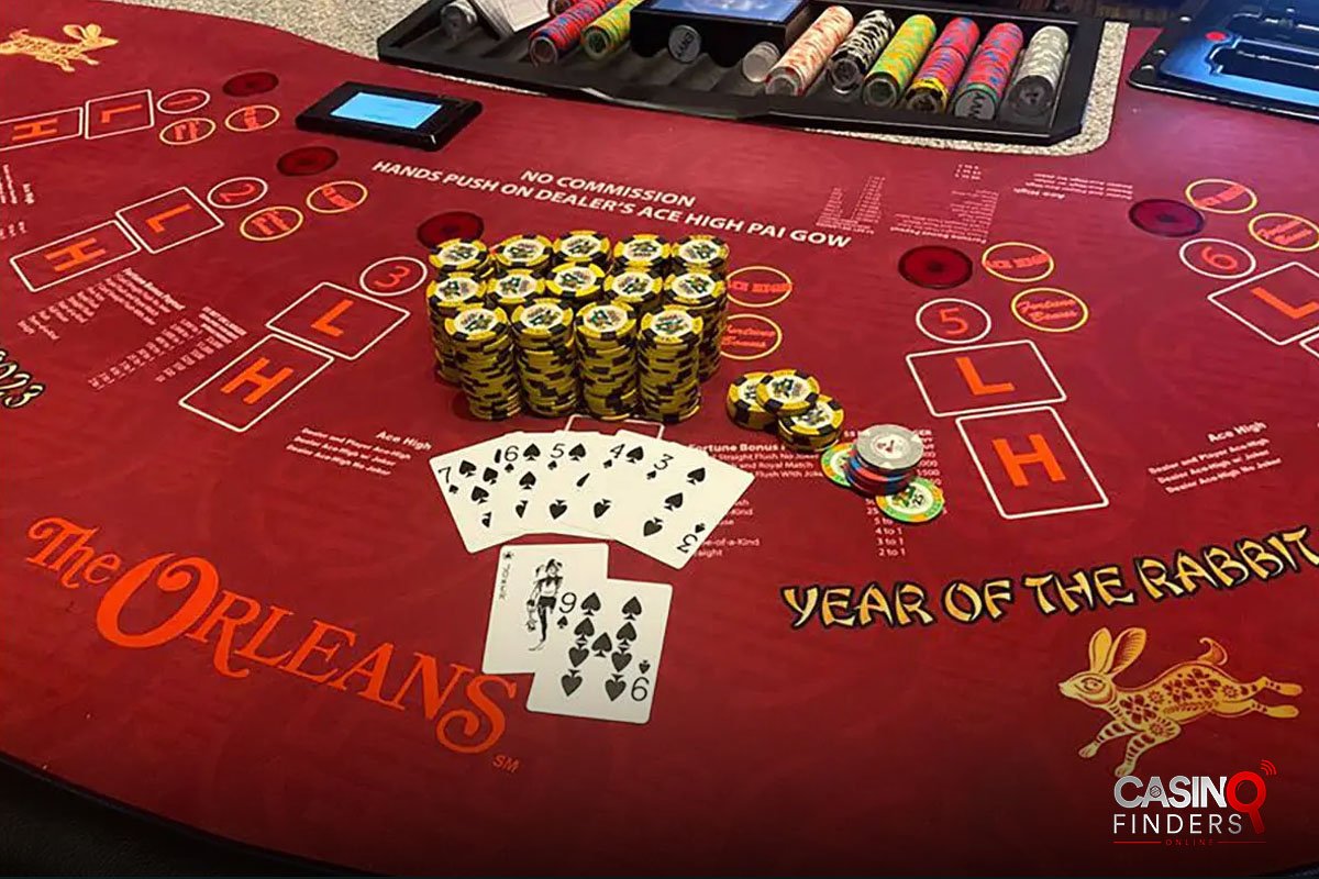 pai gow poker table at the Orleans Casino