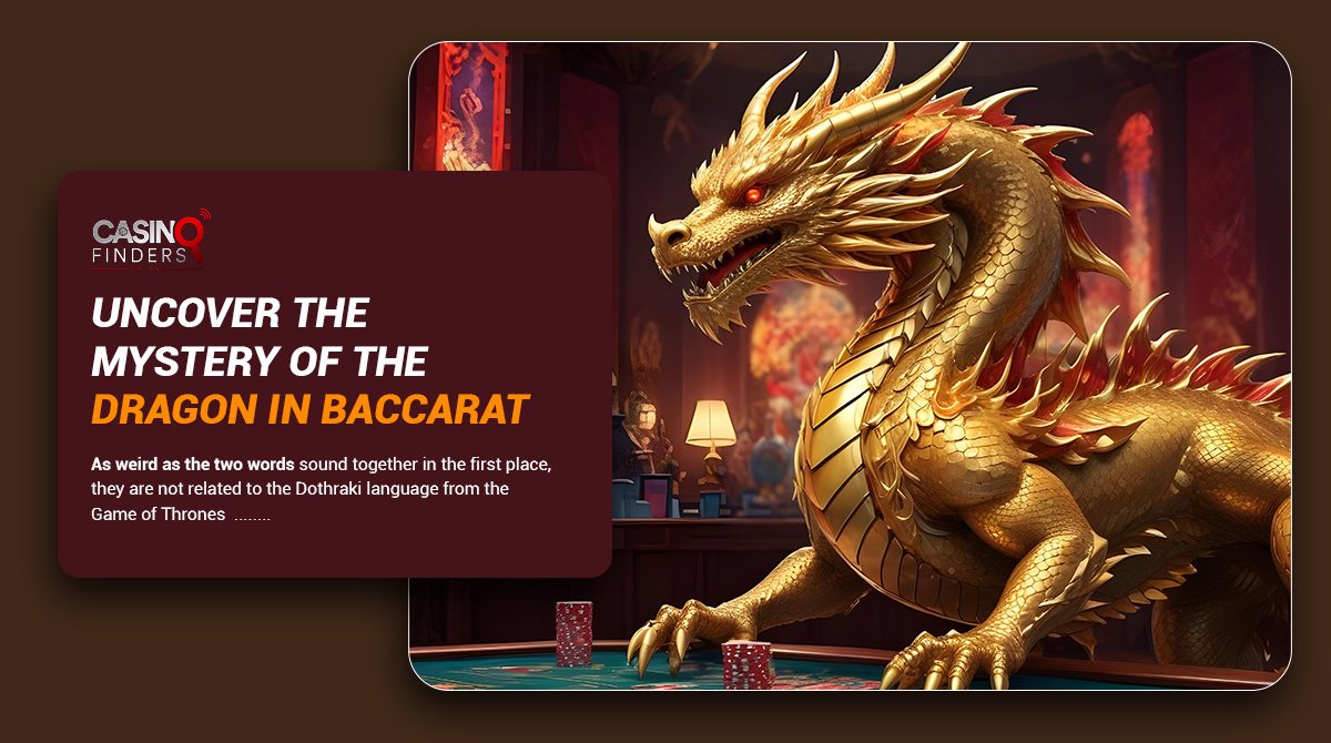 guide to Dragon in Baccarat game thumbnail image featuring a golden fiery dragon