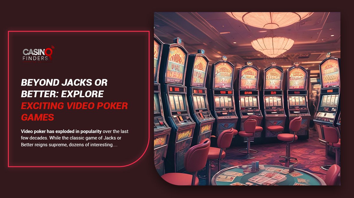 guide to video poker games thumbnail image featuring video poker machines at a casino