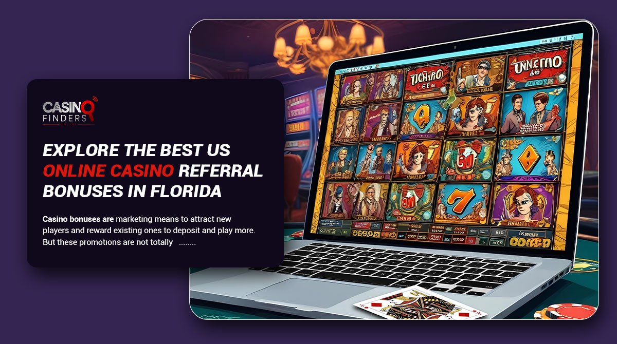 thumbnail image featuring a lap top and the best casino referral bonuses in Florida